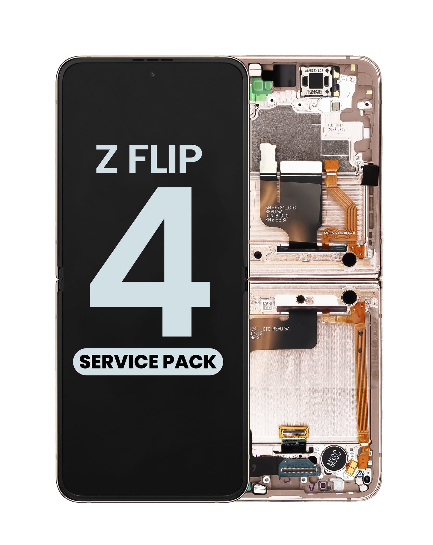 Samsung Z Flip 4 5G 2022 (Inner LCD) Screen Assembly (With The Frame) (Service Pack) (Pink Gold)