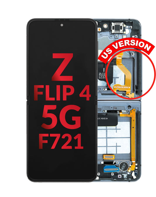 OLED Assembly with Frame for Galaxy Z Flip 4 F721 (BLACK) (US & International) (Aftermarket OLED)