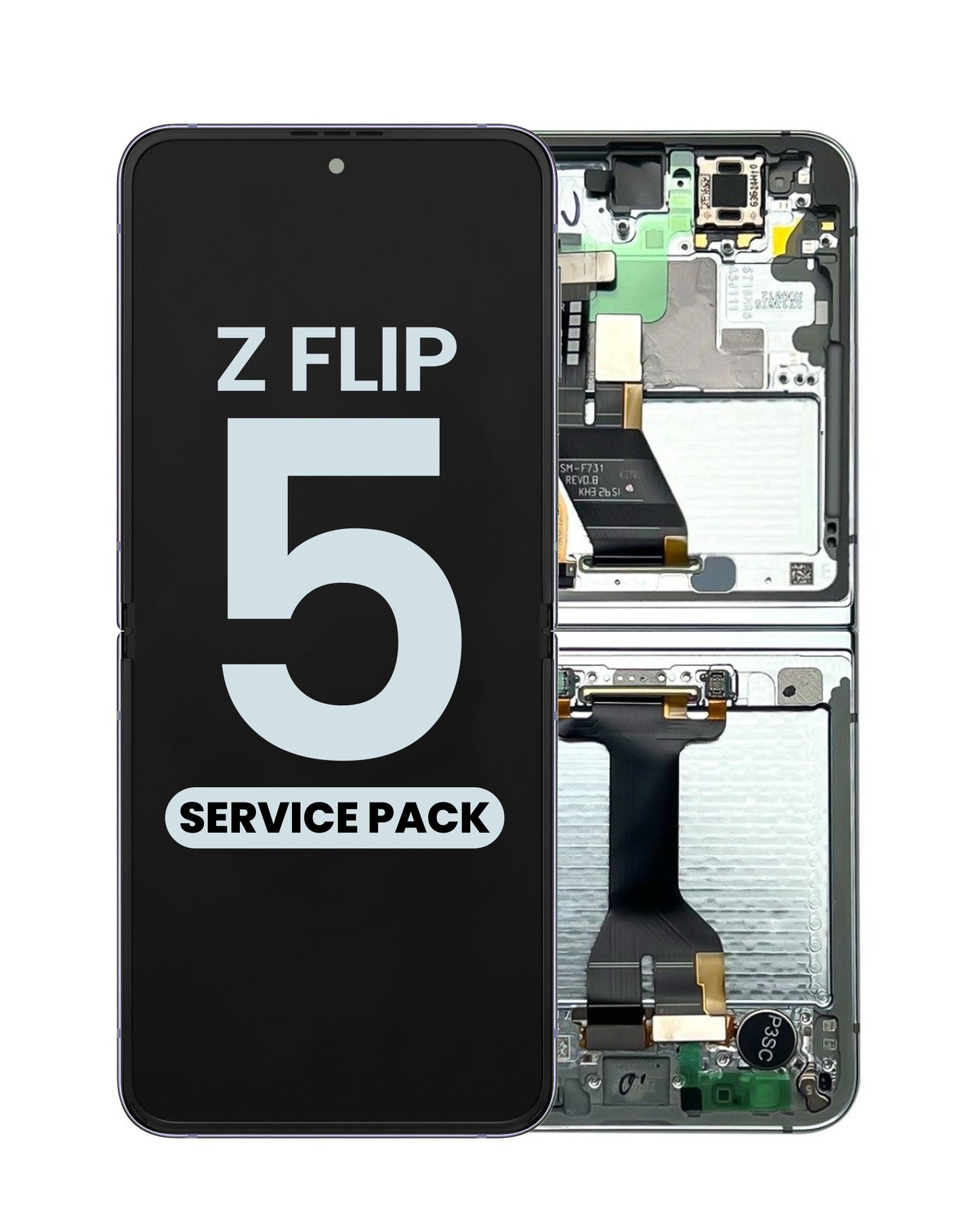 Samsung Z Flip 5 5G 2023 (Inner LCD) Screen Assembly (With The Frame) (Service Pack) (Lavender)