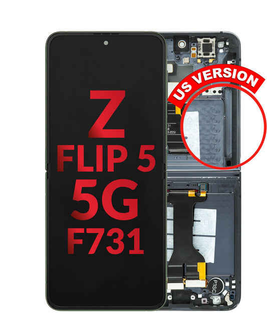 OLED Assembly with Frame for Galaxy Z Flip 5 F731 (GRAY) (US & International) (Aftermarket OLED)