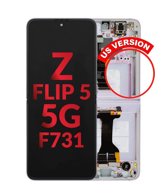 OLED Assembly with Frame for Galaxy Z Flip 5 F731 (LAVENDER) (US & International) (Aftermarket OLED)