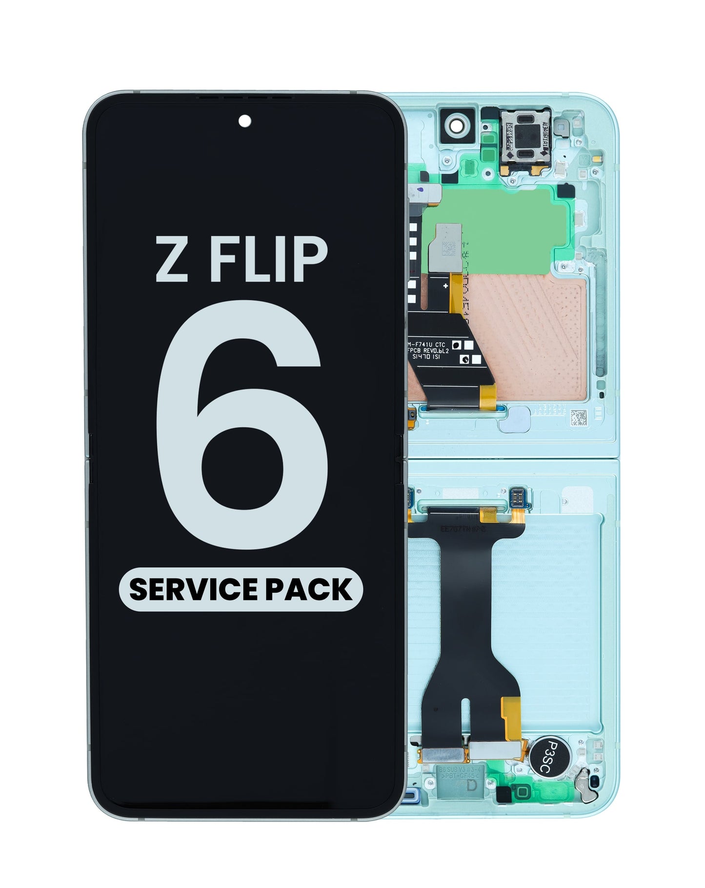 OLED Assembly with Frame for Galaxy Z Flip 6 F741 (MINT) (US & International) (Service Pack)