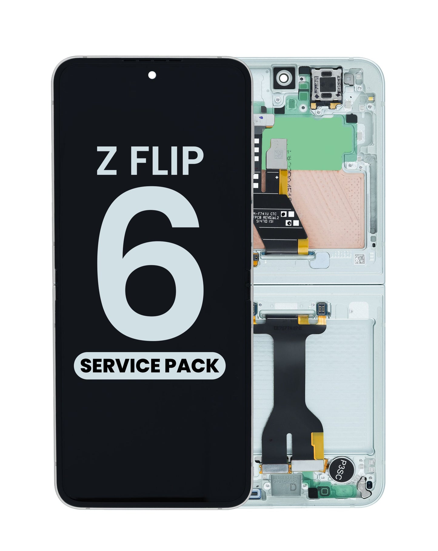 Samsung Z Flip 6 5G 2023 (Inner LCD) Screen Assembly (With The Frame) (Service Pack) (Silver)