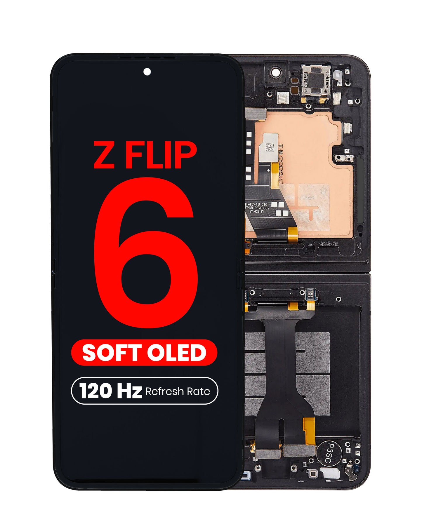 OLED Assembly with Frame for Galaxy Z Flip 6 F741 (BLACK) (US & International) (Aftermarket Pro OLED / 120HZ)