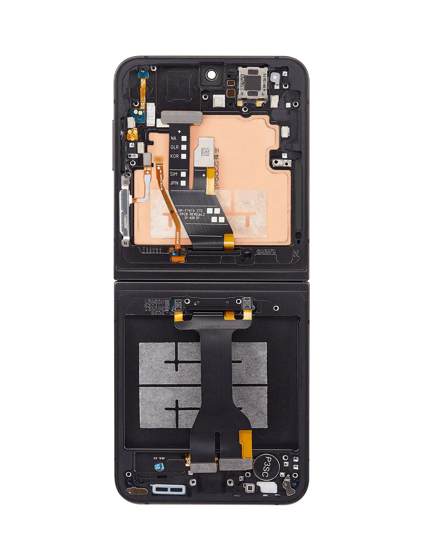 OLED Assembly with Frame for Galaxy Z Flip 6 F741 (BLACK) (US & International) (Aftermarket Pro OLED / 120HZ)