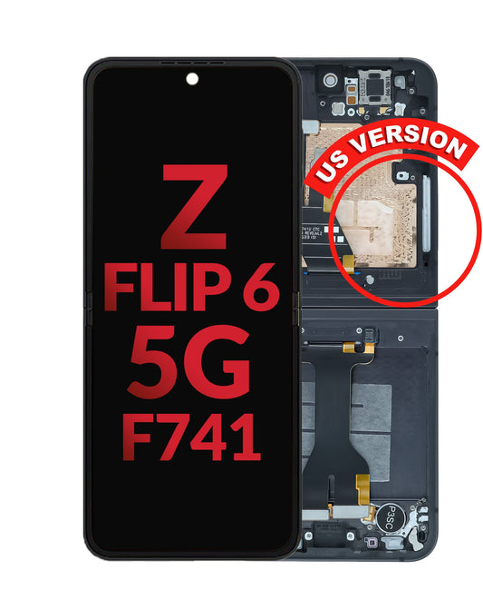 OLED Assembly with Frame for Galaxy Z Flip 6 F741 (BLACK) (US & International) (Aftermarket OLED)