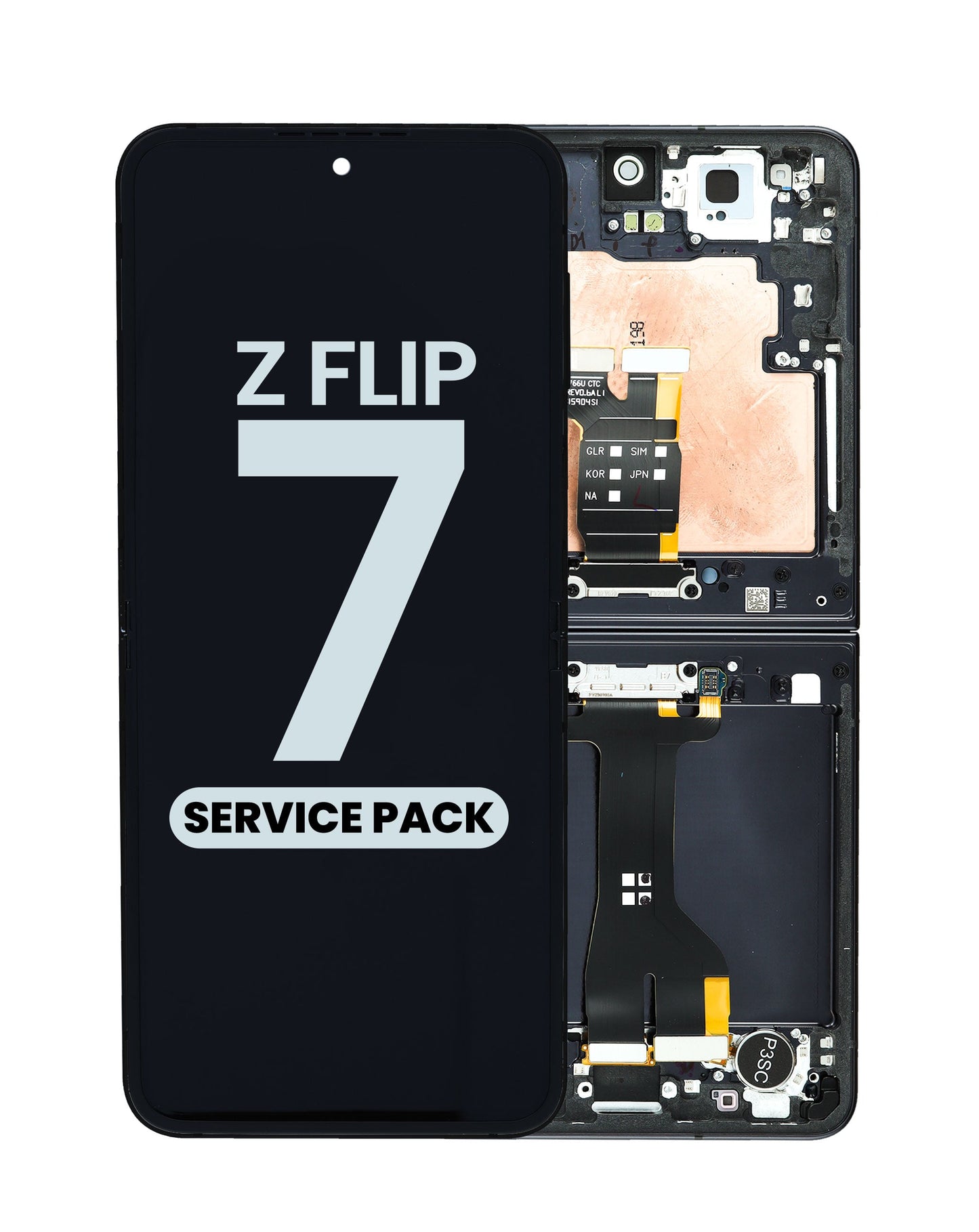 OLED Assembly with Frame for Galaxy Z Flip 7 F766 (JETBLACK) (Single Sim Version) (Service Pack)