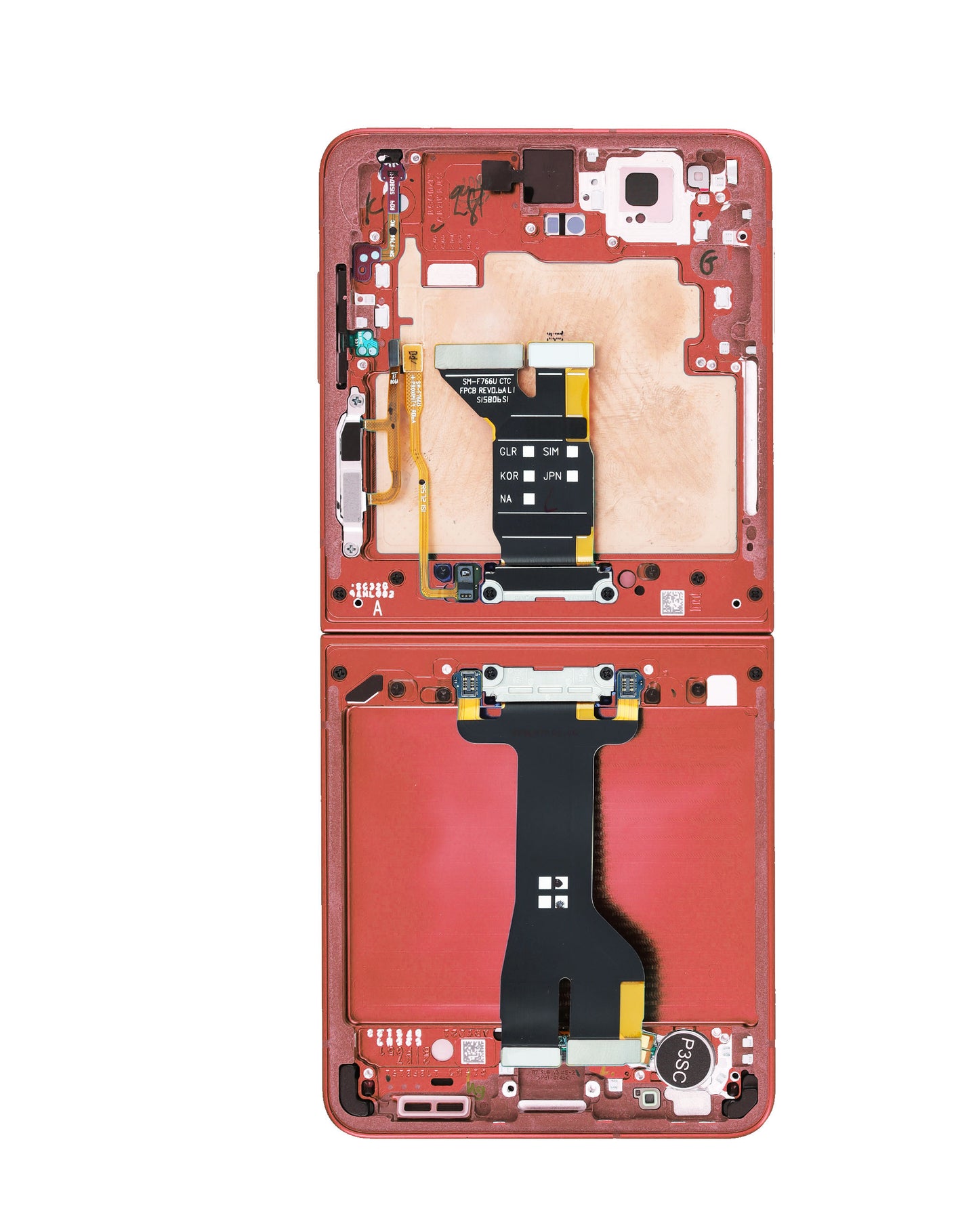 OLED Assembly with Frame for Galaxy Z Flip 7 F766 (RED) (Single Sim Version) (Service Pack)