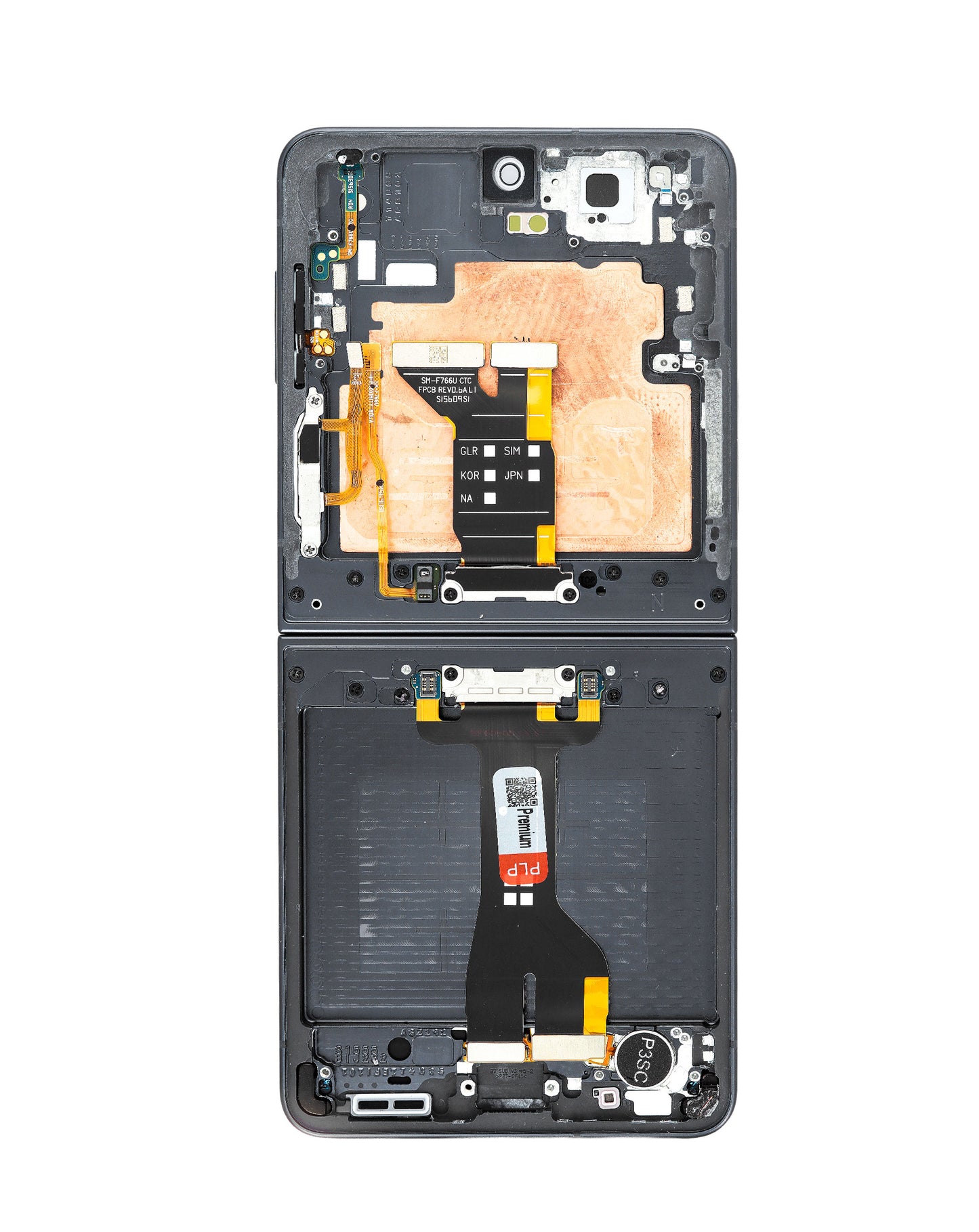 OLED Assembly with Frame for Galaxy Z Flip 7 F766 (JET BLACK) (US & International) (Premium)