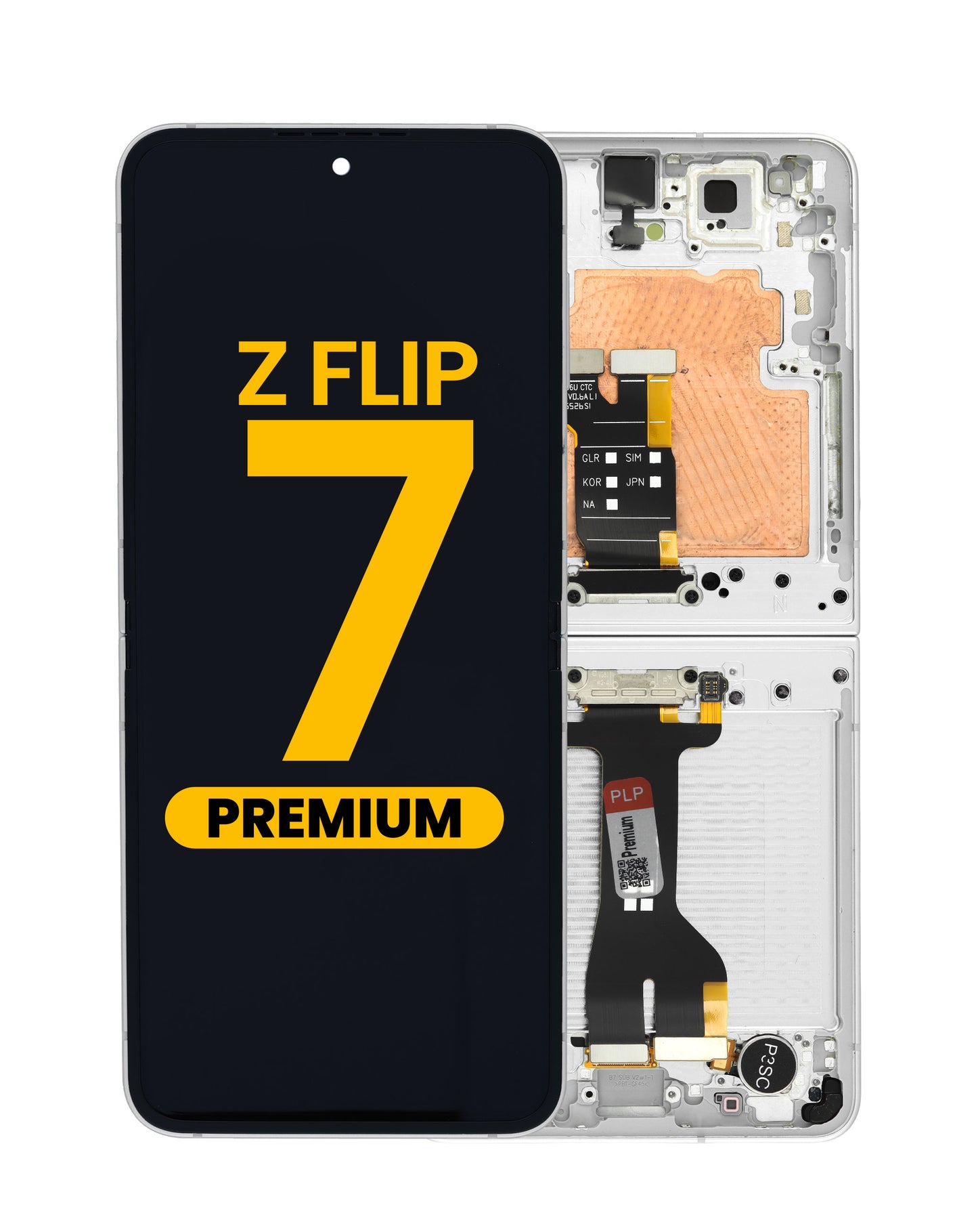 OLED Assembly with Frame for Galaxy Z Flip 7 F766 (WHITE) (US & International) (Premium)