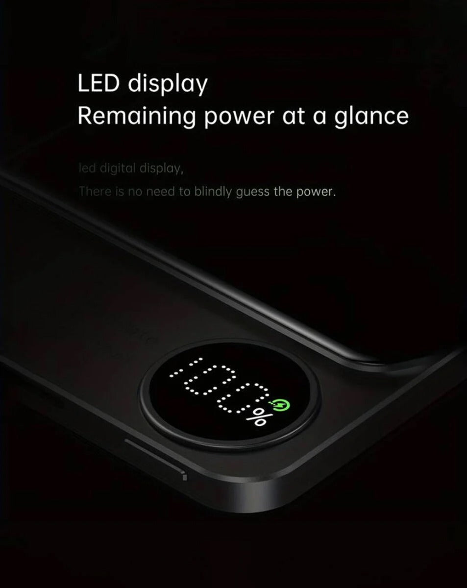 Magnetic Wireless Power Bank with LED Display (GREEN) (10000 mAh) (Only Ground Shipping)