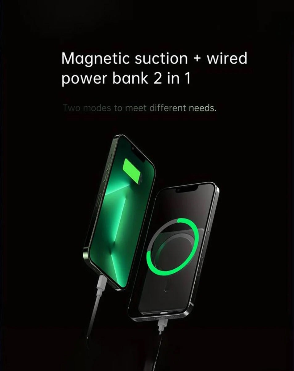 Magnetic Wireless Power Bank with LED Display (GREEN) (10000 mAh) (Only Ground Shipping)