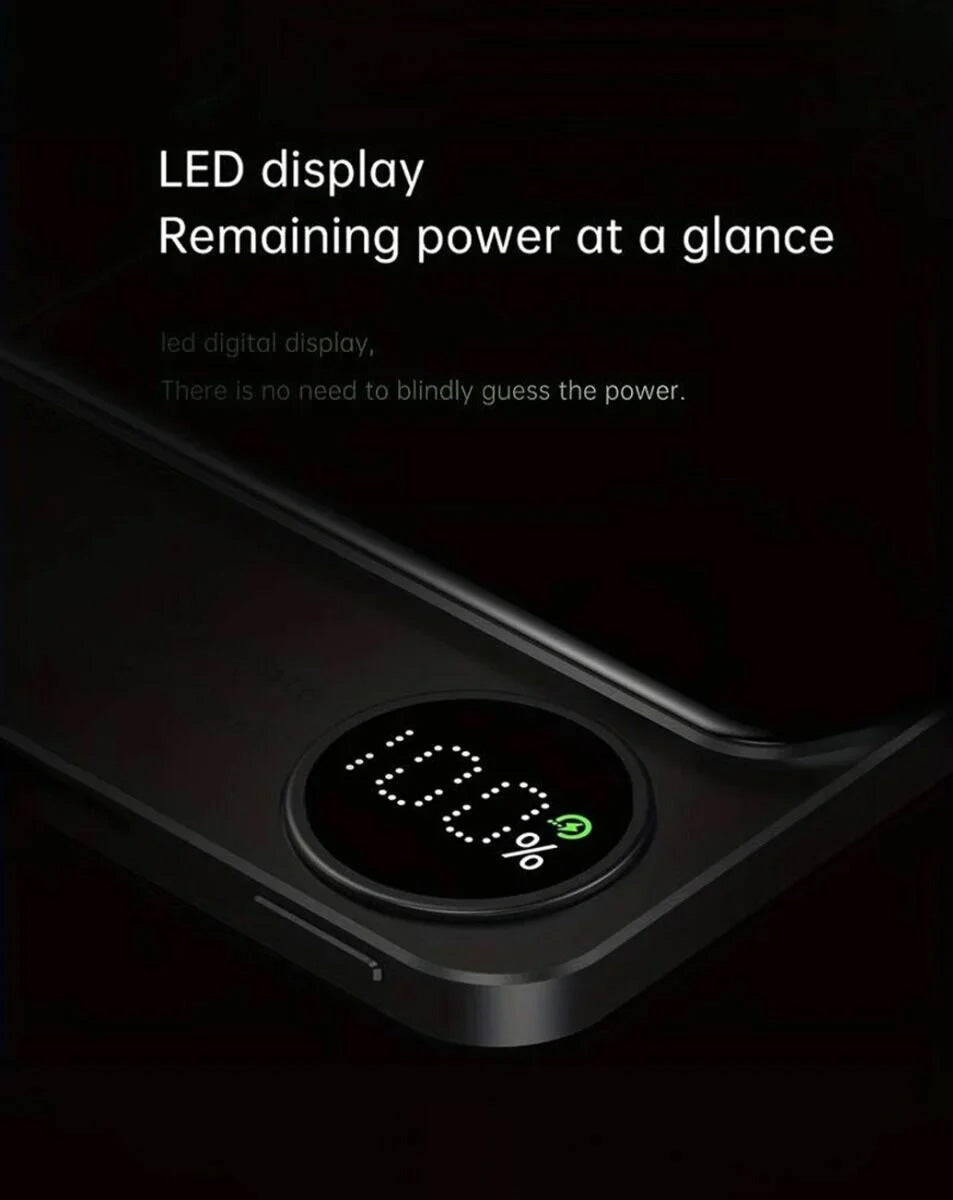 Magnetic Wireless Power Bank with LED Display (PURPLE) (10000 mAh) (Only Ground Shipping)