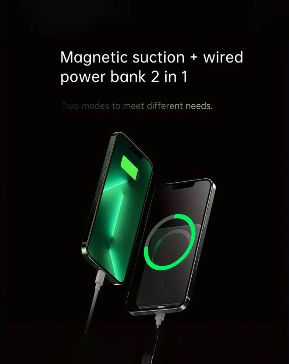 Magnetic Wireless Power Bank with LED Display (PURPLE) (10000 mAh) (Only Ground Shipping)