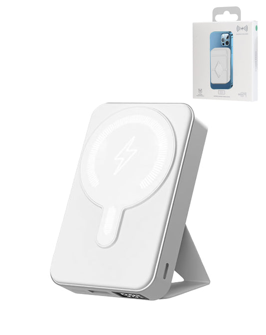 MagSafe Foldable Magnetic Power Bank (WHITE) 15W Wireless / 20W PD Power Bank with USB (10000 mAh) (Only Ground Shipping)