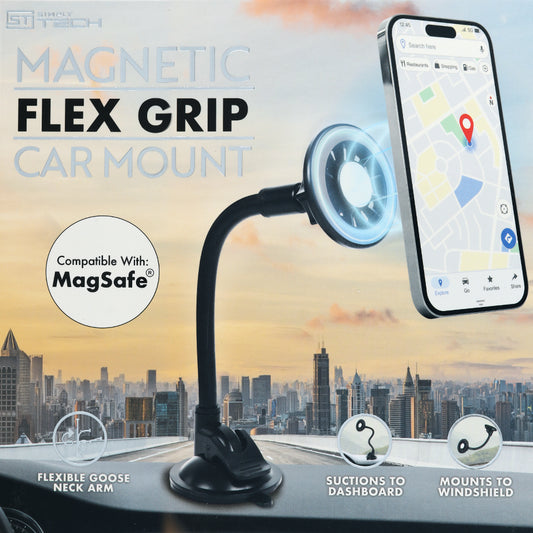 Gooseneck Magnetic Car Mount with Magsafe - BLACK (Only Ground Shipping)