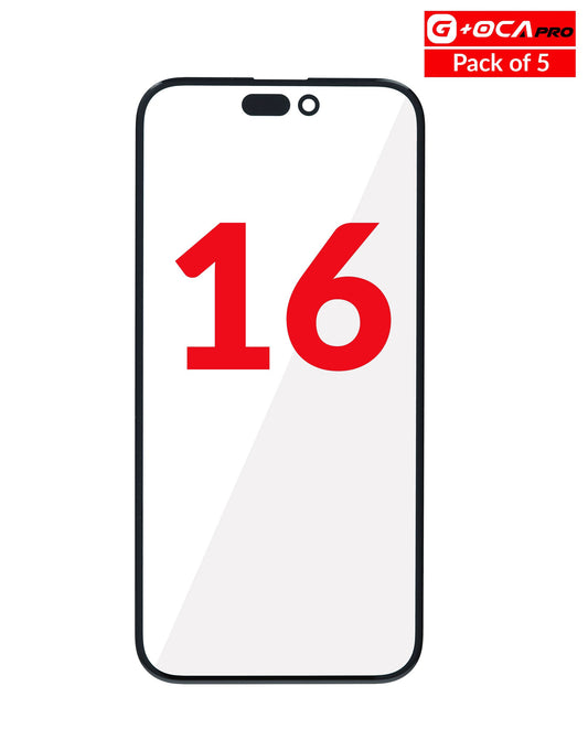 Front Glass w/ OCA (Pack of 5) for iPhone 16 (G+ Oca Pro)