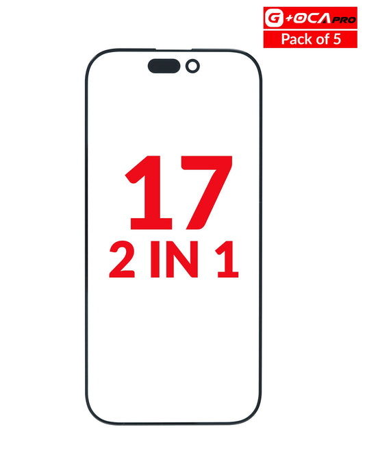 G+Oca Pro Front Glass w/ OCA for iPhone 17 (Pack of 5) (2 in 1)