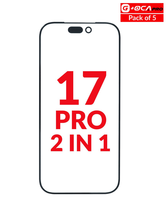 G+Oca Pro Front Glass w/ OCA for iPhone 17 Pro (Pack of 5) (2 in 1)