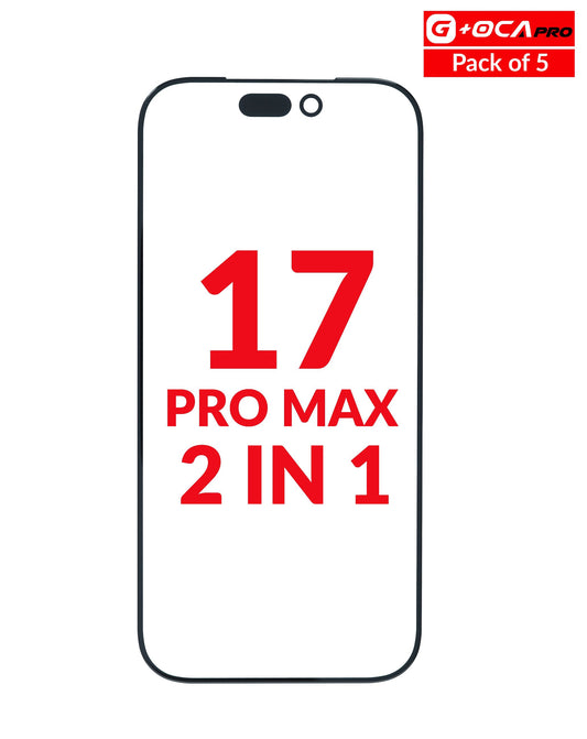 G+Oca Pro Front Glass w/ OCA for iPhone 17 Pro Max (Pack of 5) (2 in 1)