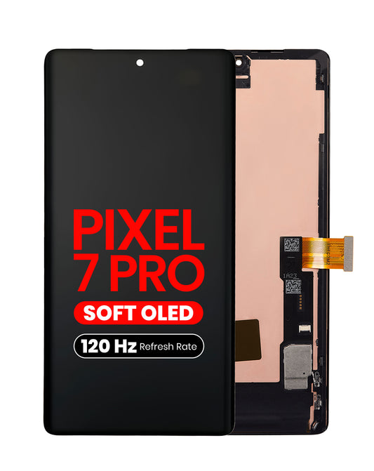 OLED Assembly with Frame for Pixel 7 Pro (Without Fingerprint Sensor) (Aftermarket Pro Soft Oled / 120HZ)