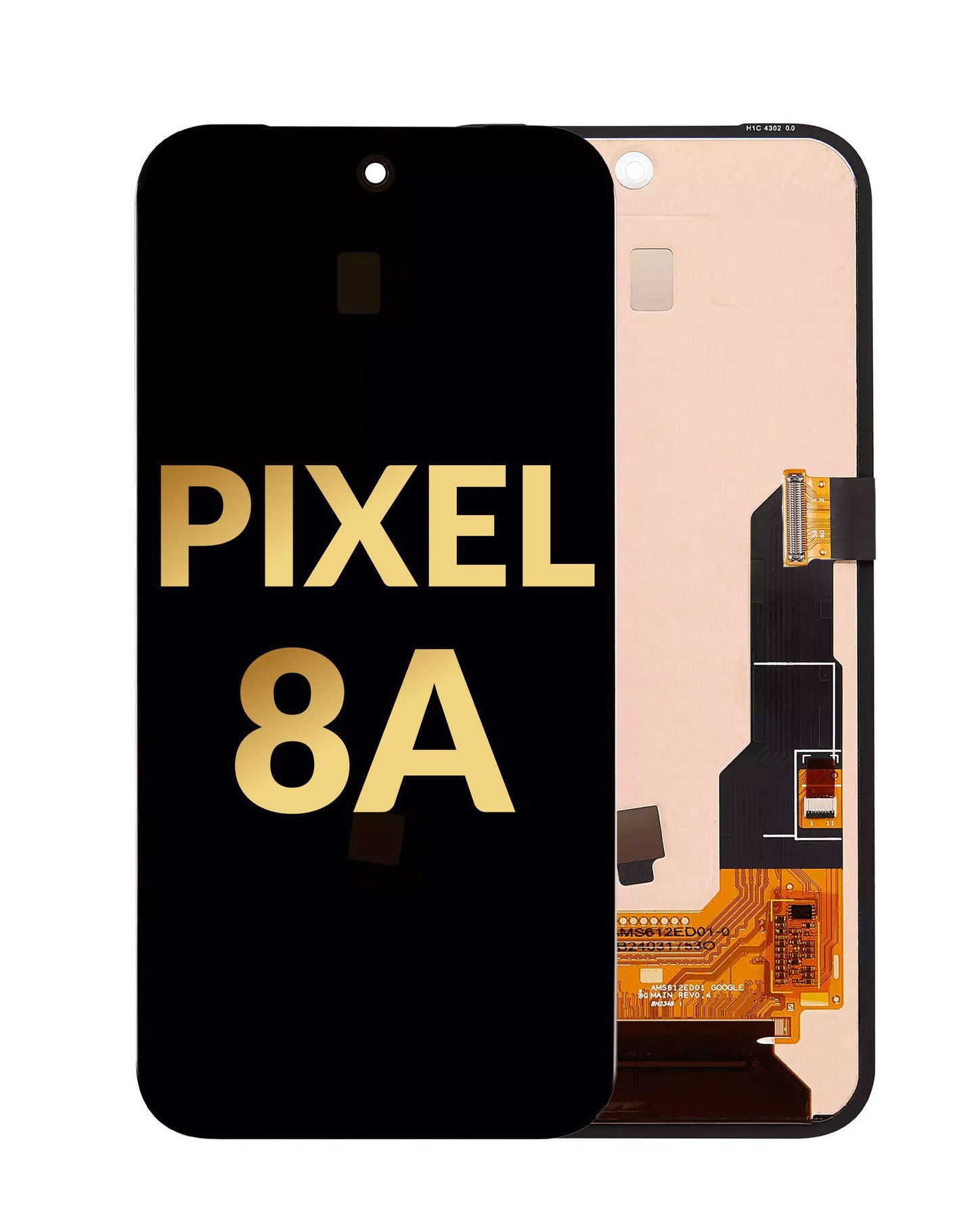 GOP Pixel 8A Screen Assembly (With The Frame) (Refurbished) (Black)