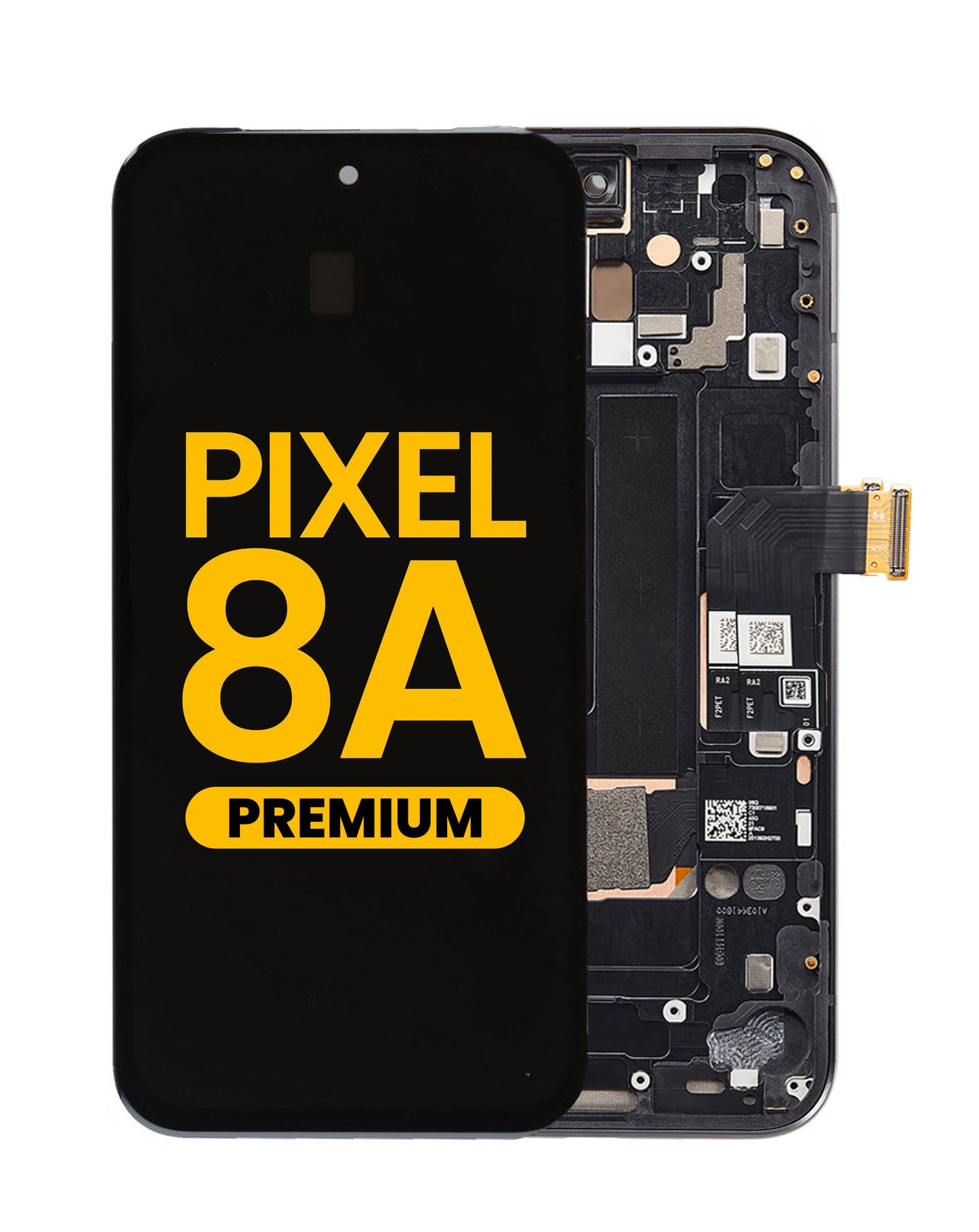 OLED Assembly with Frame for Google Pixel 8A (With Fingerprint Sensor) (OBSIDIAN) (Premium)