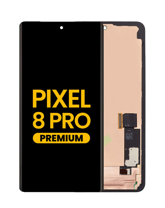OLED Assembly with Frame for Google Pixel 8 Pro (BLACK) (Without Fingerprint Sensor) (Premium)