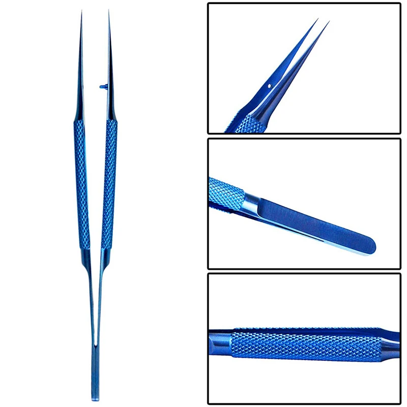LuoWei Titanium Alloy Tweezers - Straight (BLUE)
