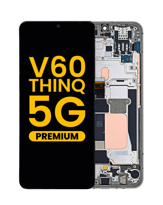 LG V60 ThinQ 5G (V605)(Non-Verizon Version) Screen Assembly (With The Frame) (Refurbished) (Black)