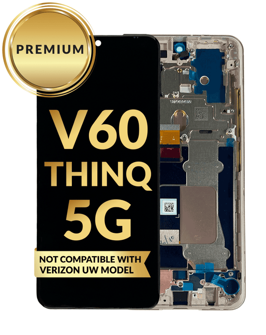 LGV V60 ThinQ 5G (V605)(Non-Verizon Version) Screen Assembly (With The Frame) (Refurbished) (GOLD)