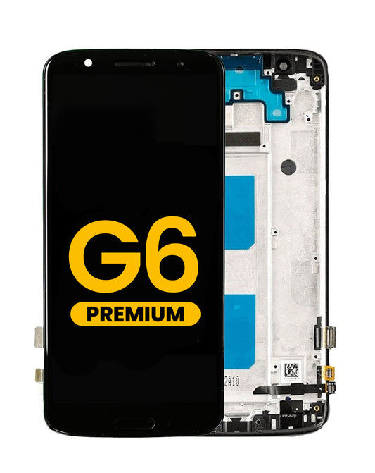 Motorola G6 Screen (XT1925) Assembly (With The Frame) (Refurbished) (Black)