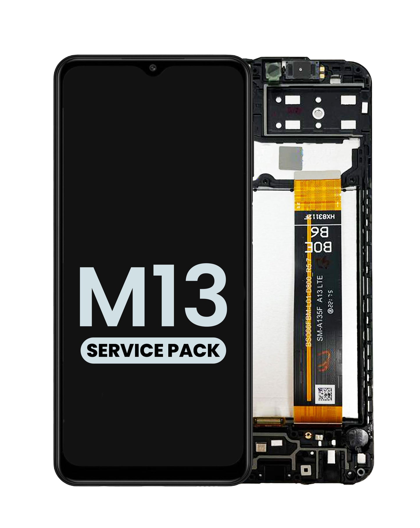 LCD Assembly with Frame for Galaxy M13 4G (M135 / 2022) (Service Pack)