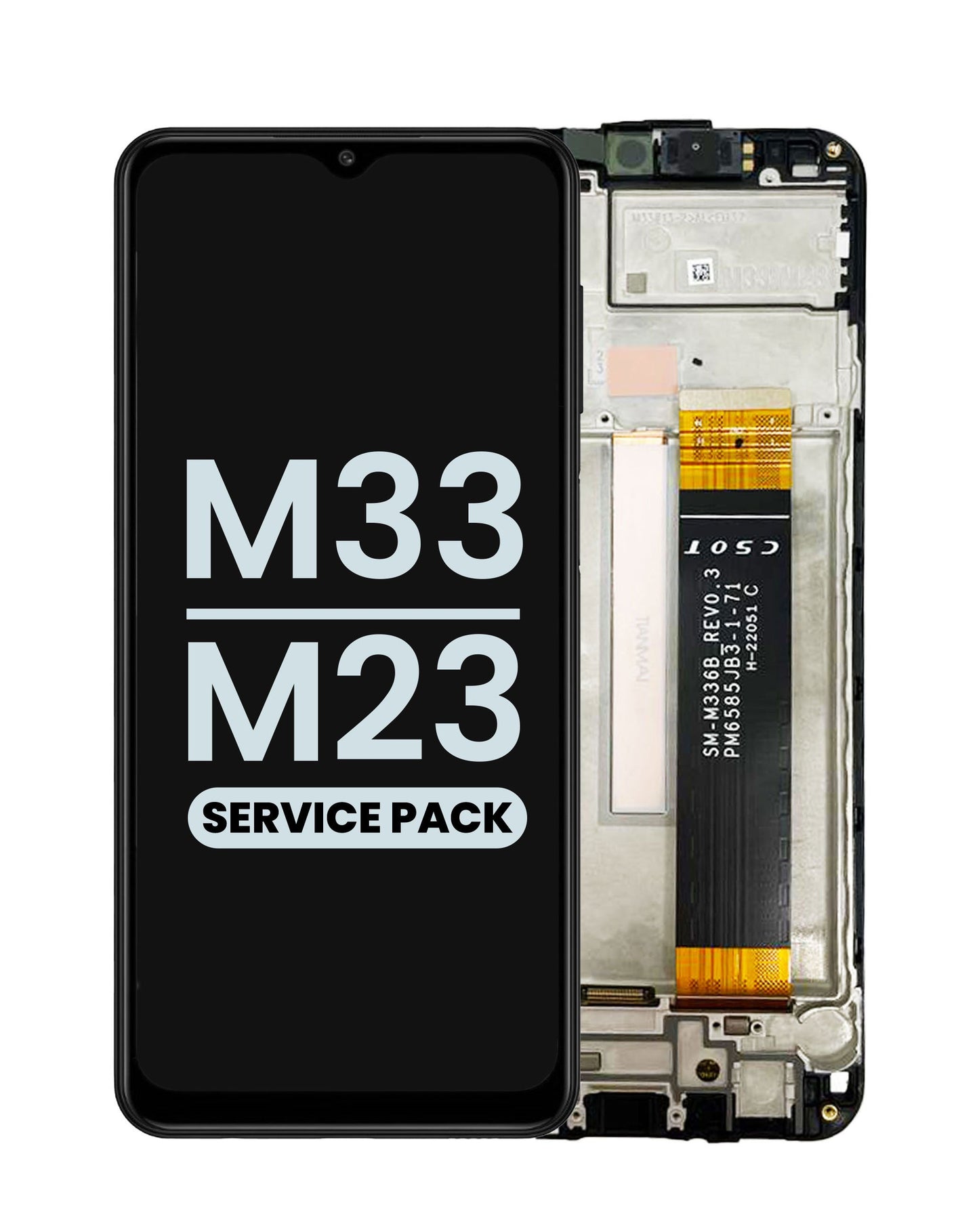 Samsung Galaxy M33 5G (2022 / M336) / M23 5G (2022 / M236)  Screen Assembly (With The Frame) (Service Pack) (Black)