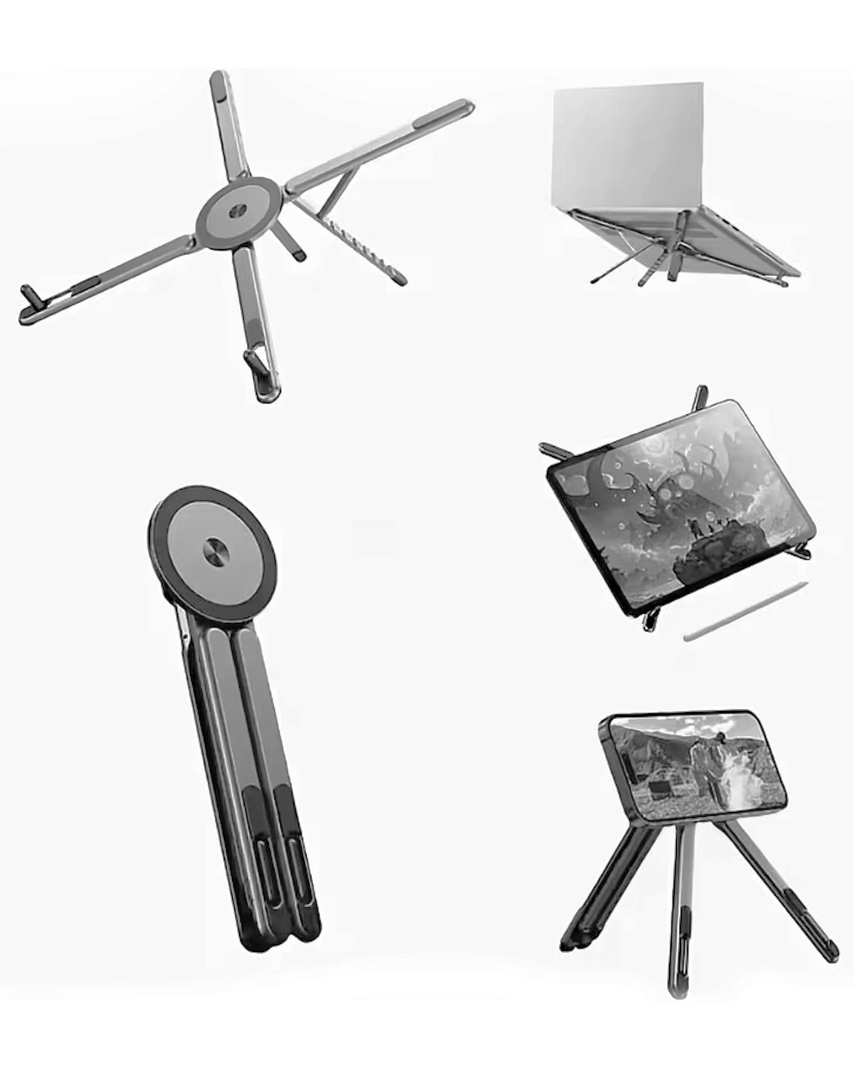 Portable Multi-Functional Holder for Laptop and Phone (SILVER) (Only Ground Shipping)
