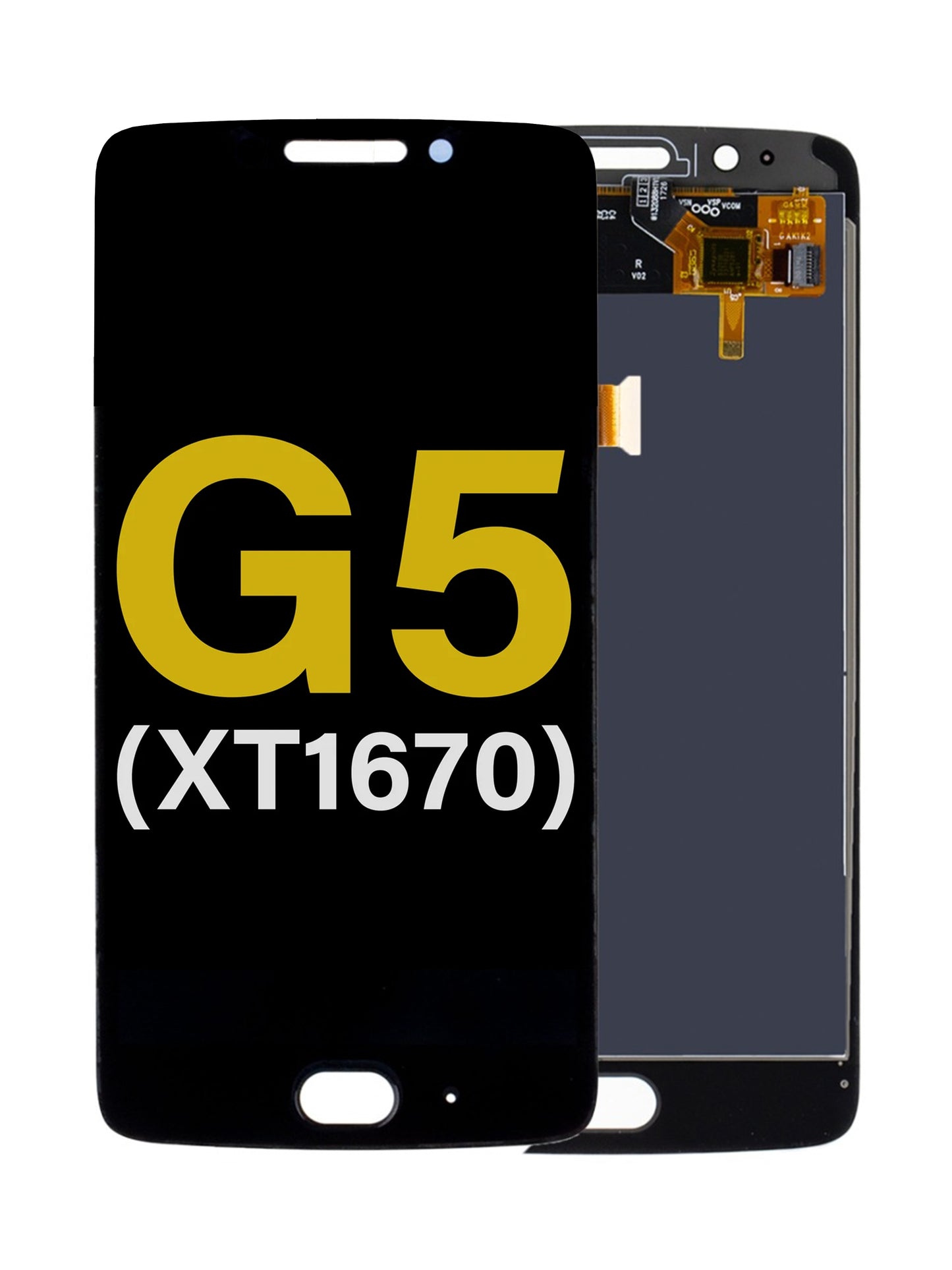 Motorola G5 (XT1670) Screen Assembly (Without The Frame) (Refurbished) (Black)