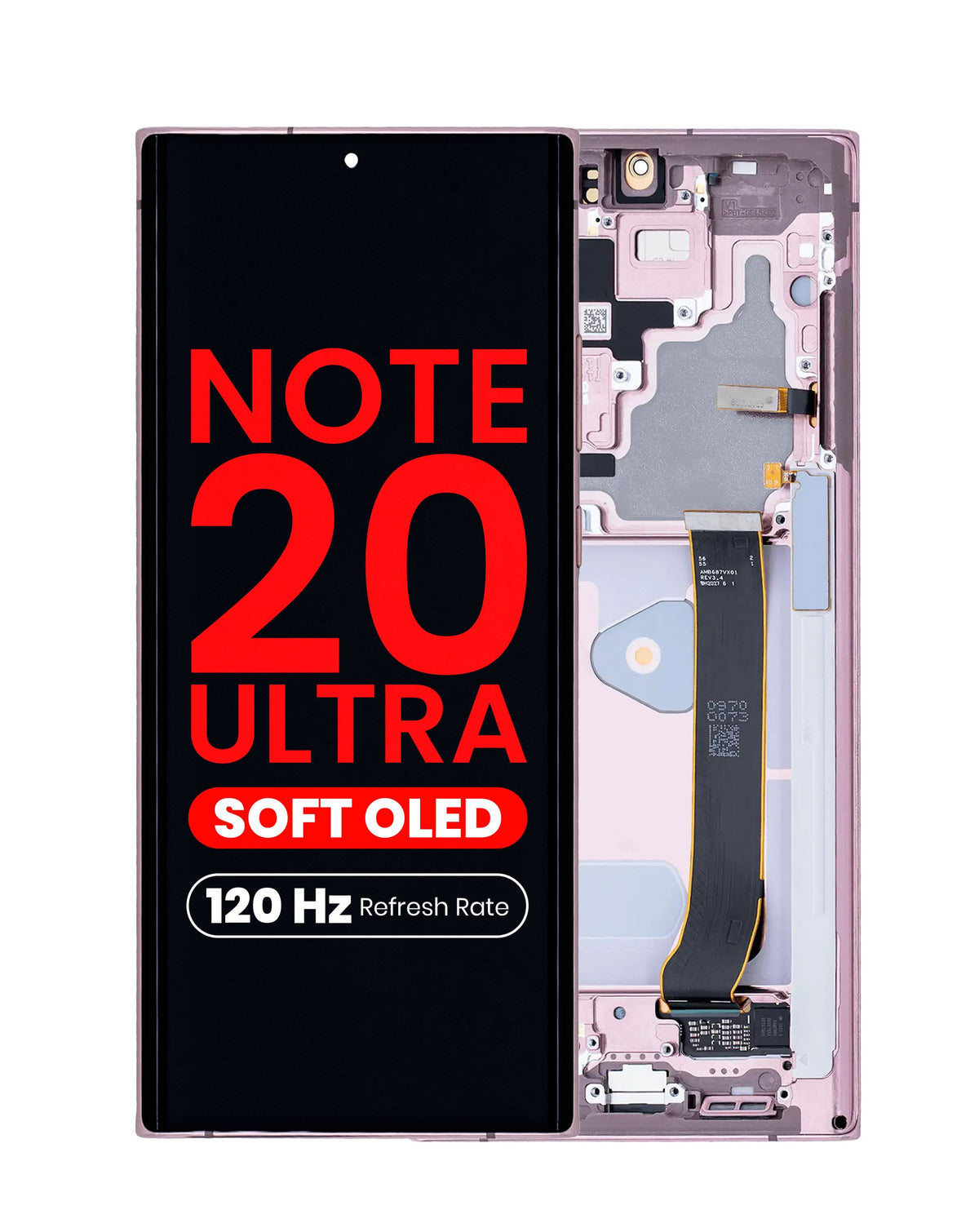 OLED Assembly with Frame for Galaxy Note 20 Ultra (N985 / N986) (Mystic Bronze) (Aftermarket Plus Soft / 120Hz)