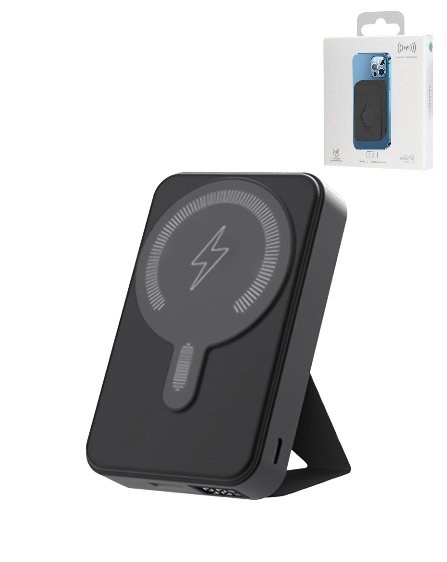 MagSafe Foldable Magnetic Power Bank (BLACK) 15W Wireless / 20W PD Power Bank with USB (10000 mAh) (Only Ground Shipping)