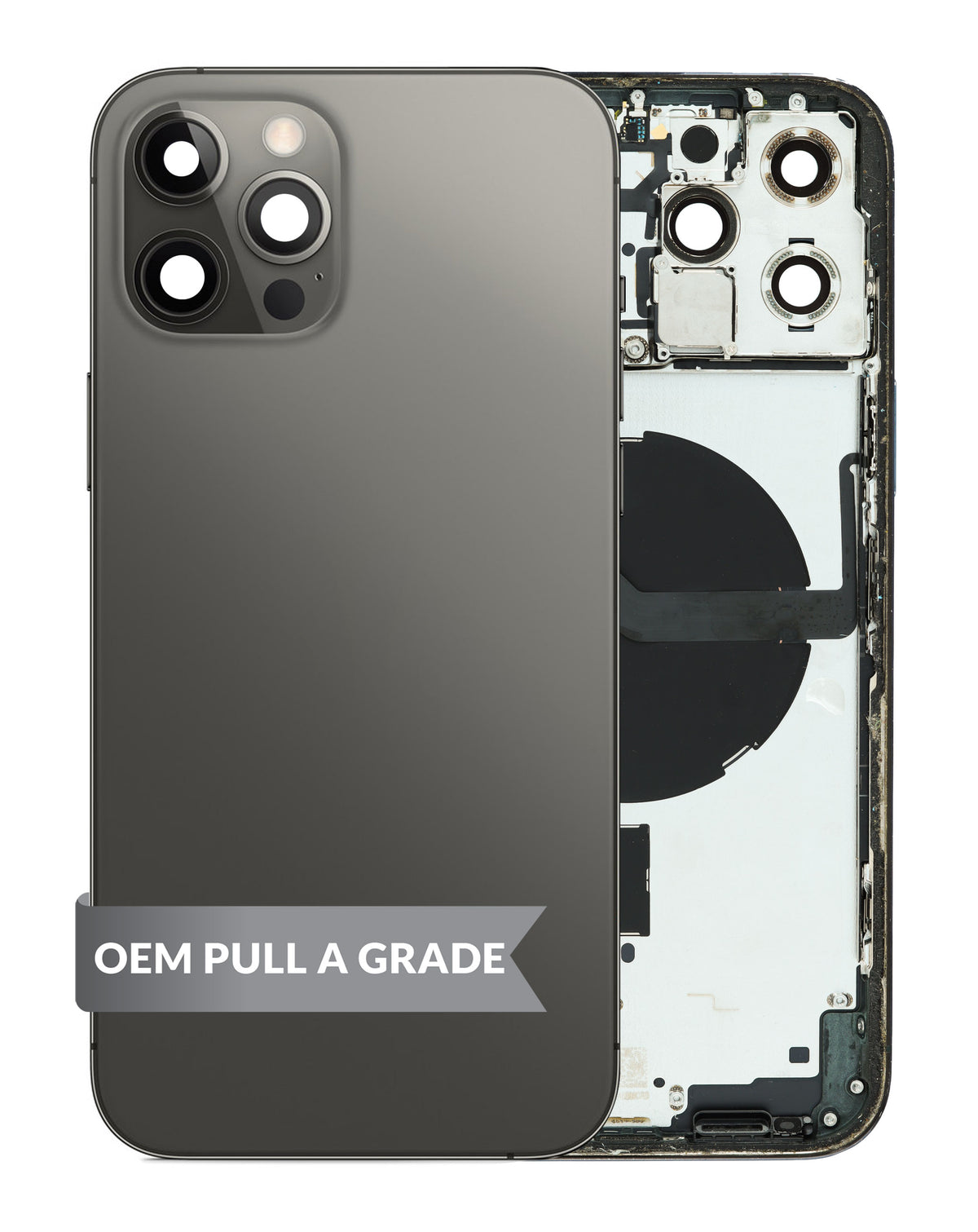 Back Housing Frame with Small Components Pre-Installed for iPhone 12 Pro Max (GRAPHITE) (International) (OEM Pull A Grade)