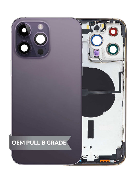 Housing Frame (DEEP PURPLE) (International) (OEM Pull B Grade) Small Parts Pre-Installed for iPhone 14 Pro Max