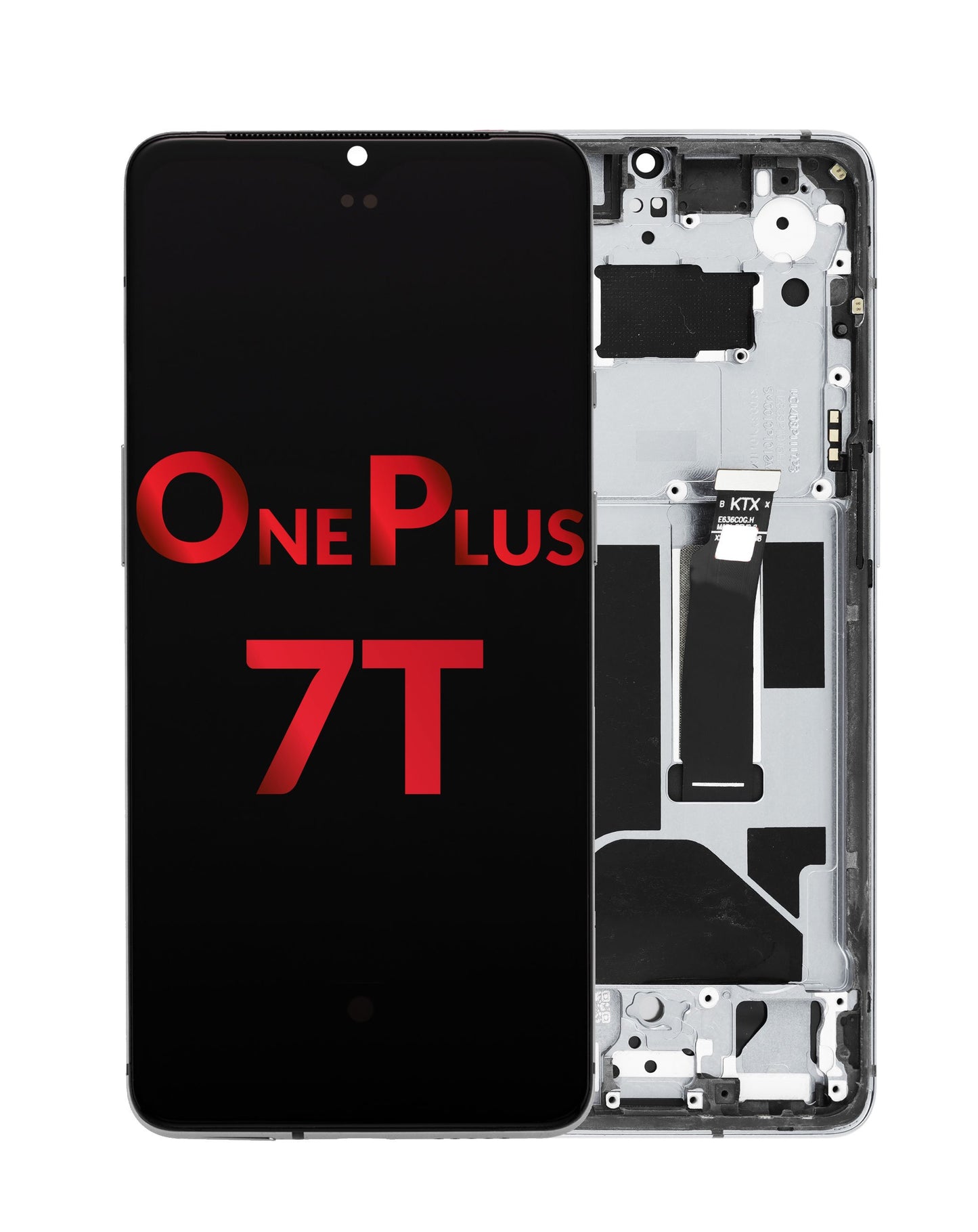 OPS 1+7T Screen Assembly (With The Frame) (OLED) (Frosted Silver)