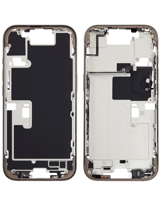 Middle Frame with Photo Capture Button and Small Parts for iPhone 16 Pro (DESERT TITANIUM) (International Version) (OEM Pull A Grade)