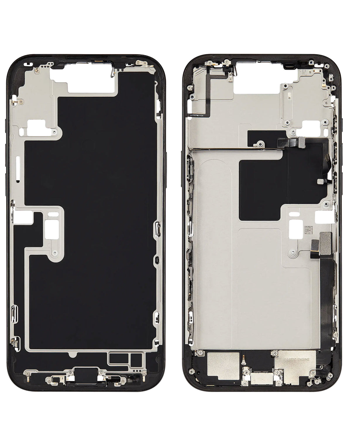 Middle Frame with Photo Capture Button and Small Parts for iPhone 16 Pro Max (BLACK TITANIUM) (International Version) (OEM Pull A Grade)