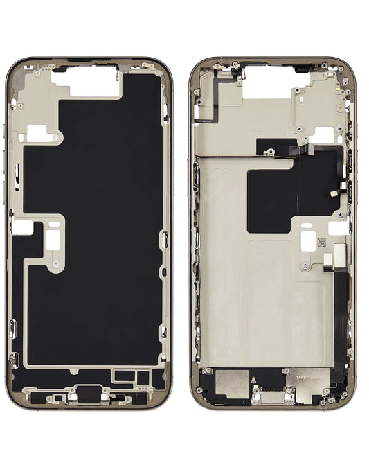Middle Frame with Photo Capture Button and Small Parts for iPhone 16 Pro Max (NATURAL TITANIUM) (International Version) (OEM Pull A Grade)