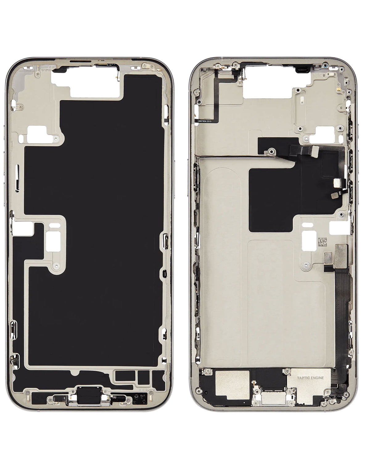 Middle Frame with Photo Capture Button and Small Parts for iPhone 16 Pro Max (WHITE TITANIUM) (International Version) (OEM Pull A Grade)