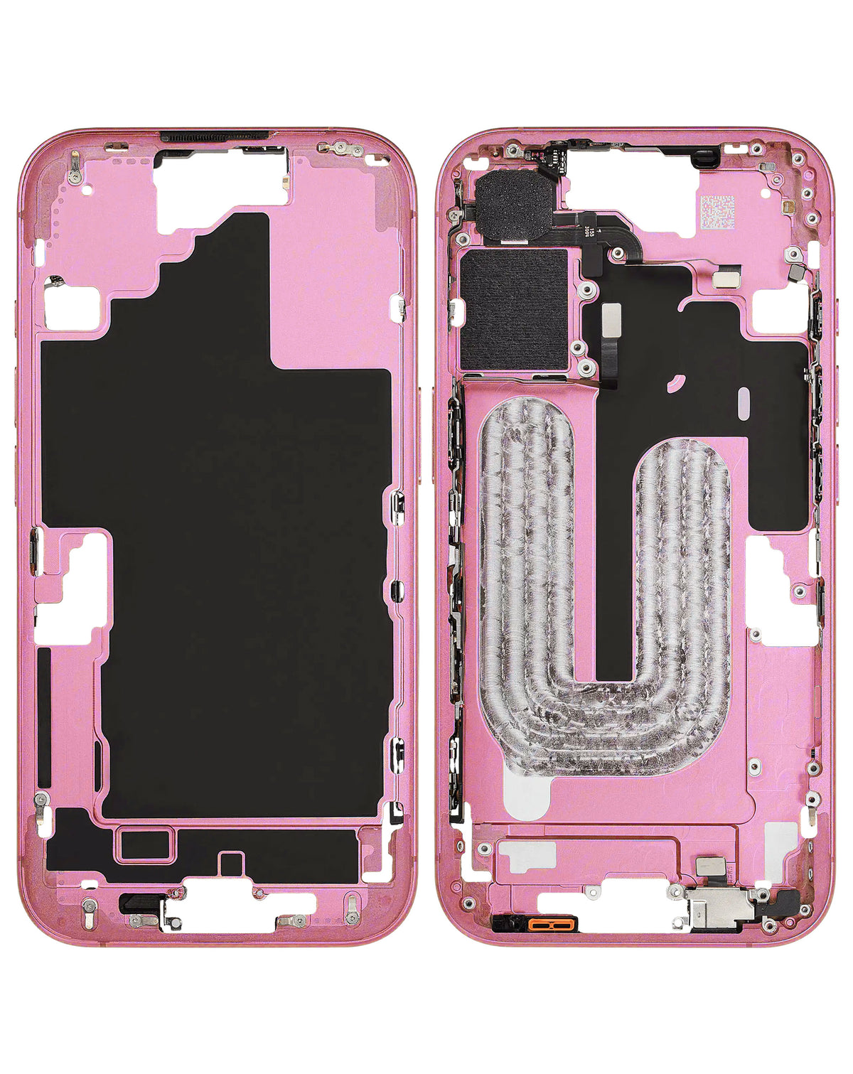 Middle Frame with Photo Capture Button and Small Parts for iPhone 16 (PINK) (International Version) (OEM Pull A Grade)