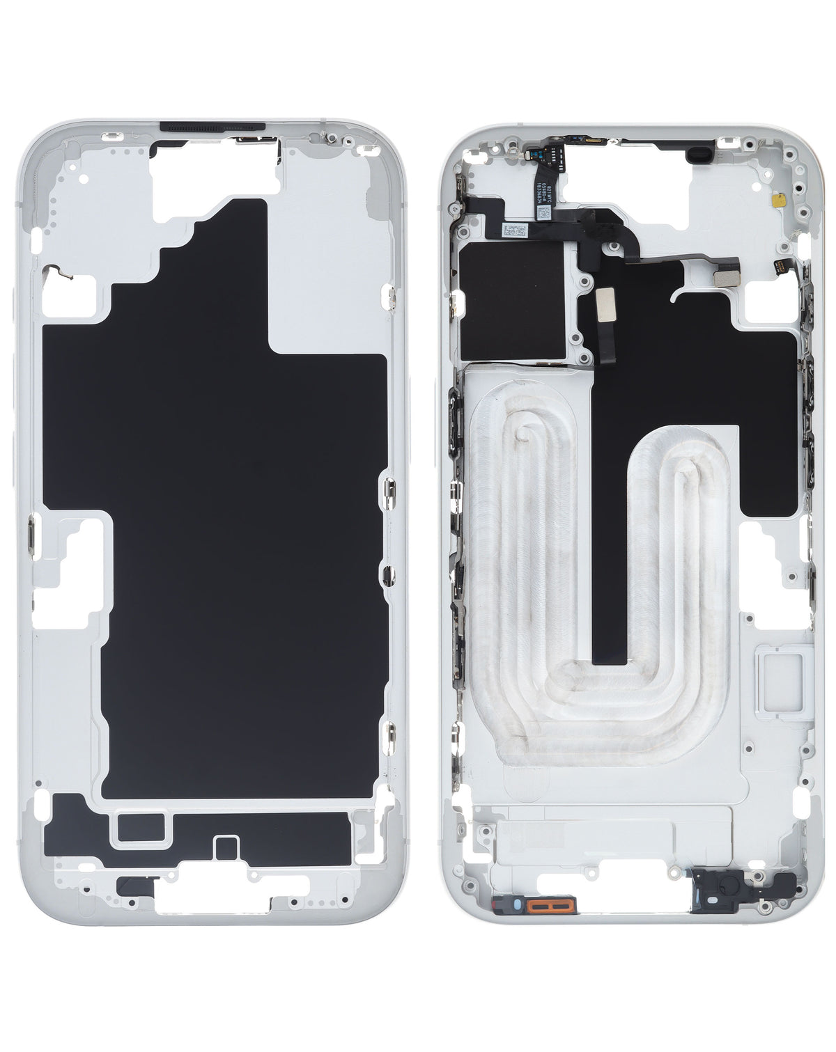 Middle Frame with Photo Capture Button and Small Parts for iPhone 16 (WHITE) (International Version) (OEM Pull A Grade)