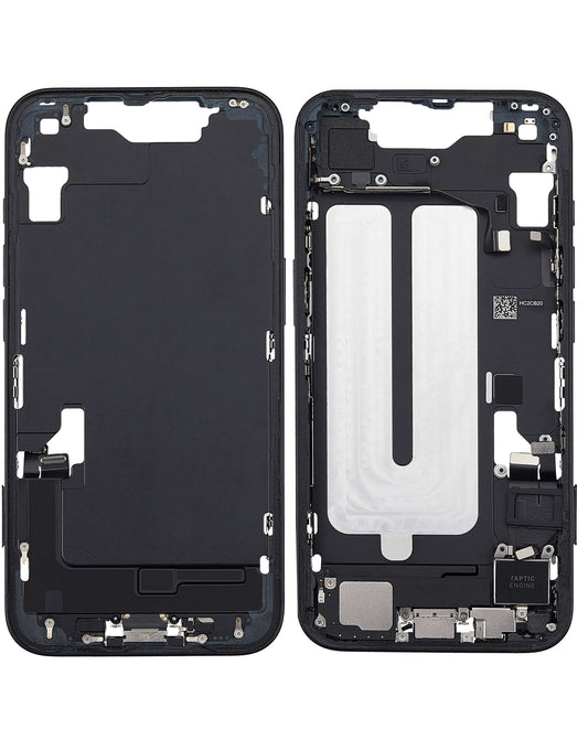 Middle Frame with Small Parts for iPhone 16e (BLACK) (International Version) (OEM Pull A Grade)