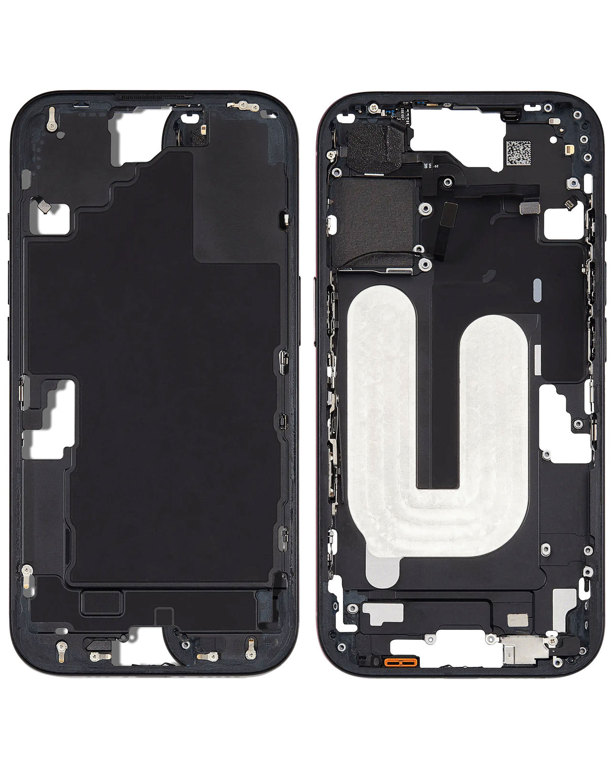 Middle Frame with Photo Capture Button and Small Parts for iPhone 16 (BLACK) (International Version) (OEM Pull A Grade)