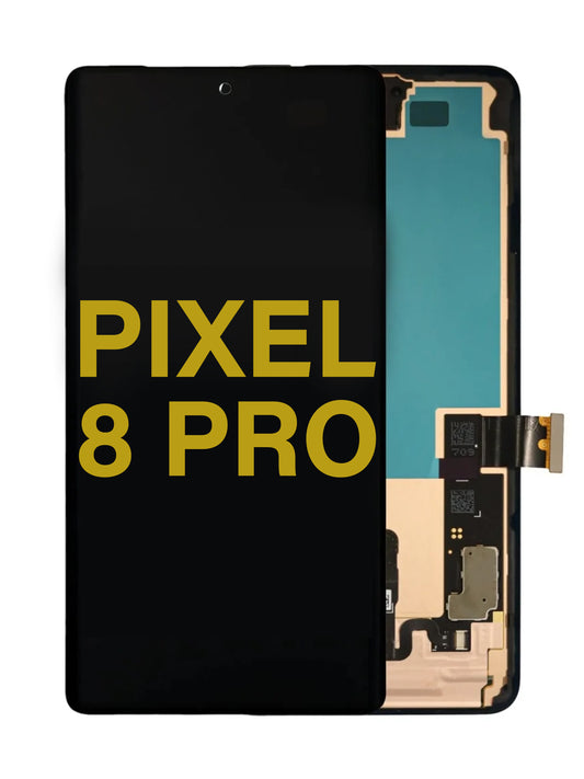 GOP Pixel 8 Pro Screen Assembly (With The Frame) (Refurbished) (Black)